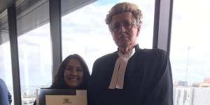 Rego in 2019 with barrister Robert Cavanagh,who employed her while she was still a law student.