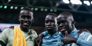 Thomas Deng,Garang Kuol and Awer Mabil are the first Sudanese-Australians to represent the Socceroos at a World Cup.