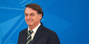 President of Brazil Jair Bolsonaro at a press conference on Fruday.