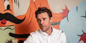 Chef-restaurateur Andrew Burns at his burger shop 2 Smoking Barrels,following the closure of his hatted Wollongong restaurant Babyface Kitchen.