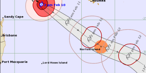 Tropical Cyclone Gabrielle was tracking towards Norfolk Island on Friday evening.