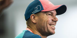 David Warner at the SCG on Monday.