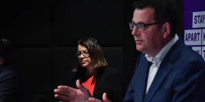 Victorian Premier Daniel Andrews and Health Minister Jenny Mikakos.