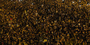 Hong Kong was wall-to-wall with people on Sunday night.