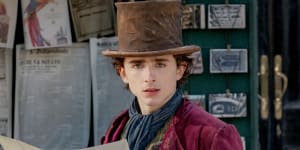 Timothee Chalamet as a young Wonka. 