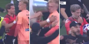 ‘Let’s get out of here’:Referee’s warning to City player before sickening bucket blow