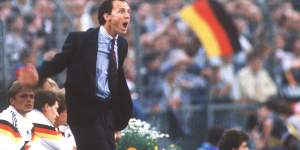 Beckenbauer at a West Germany-Italy clash in 1988.
