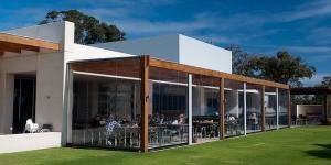 The Eagle Bay Brewing Co is perched on a rise overlooking a sheep and cattle property.