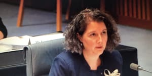 Australian Law Enforcement Integrity Commissioner Jaala Hinchcliffe in a Senate estimates committee hearing.