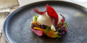 Goat’s cheese,beetroots,walnuts and Granny Smith.