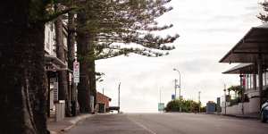 Byron Bay was deserted on Tuesday. 