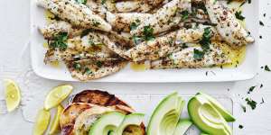 Pan-fried whiting with lemon.