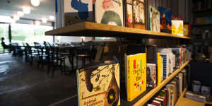 Inside the bookshop-meets-cafe.