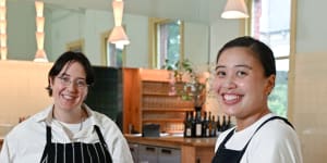 Best new restaurant nominees for the Good Food Guide - (left to right) Julieanne Blum and Stephannie Liu,chefs at Julie Restaurant,Abbotsford Convent.