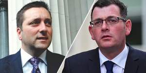 Matthew Guy and Daniel Andrews. November’s state poll is expected to confirm a shift away from the two major parties.