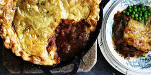 Easy as pie:Lamb,red wine and rosemary pot pie.