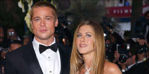 Still Friends:Brad Pitt attends Jennifer Aniston's 50th birthday party