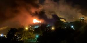 Online footage circulated showing the fire at Evin prison fire in Tehran.