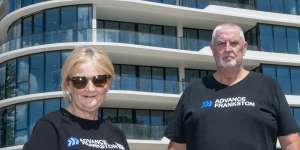 Advance Frankston members Trudy Poole and Garry Ebbott outside the new Horizon building,which they will both move into next month. 