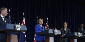 Defence Minister Richard Marles and Foreign Minister Penny Wong met with US Secretary of State Antony Blinken and Defence Secretary Lloyd Austin in Washington. 