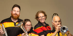 Members of the City of Dandenong Brass Band.