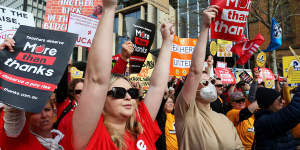 Teachers went on strike for higher pay and better conditions earlier this year.