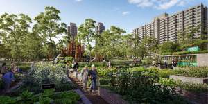 The proposed Waterloo South precinct being assessed by the council does not include the six towers and large blocks at the northern end of the estate. The City of Sydney Council wants those buildings retained. 