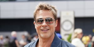 Hollywood megastar Brad Pitt at Silverstone this week.