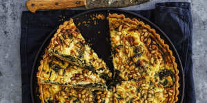 Spinach Tart with Pine Nuts,Cheese and Herbs 