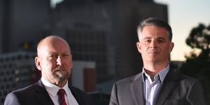 Corruption whistleblowers Brian Hood[left] and James Shelton.