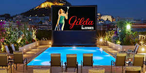 The upmarket cinema by the outdoor pool at prestigious Hotel Grande Bretagne.
