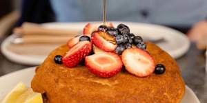 The signature pancake at Pina,Potts Point.