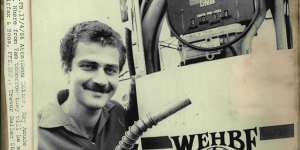 Ray Aoude,manager of Wehbe Petroleum at Kemps Creek,offers fuel for 1c per tank in 1986.