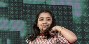 Sahasra Chayanam,10,from Ballarat,performing at the Wyndham Diwali festival. 