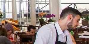 The roomy restaurant can fit 100 diners. 