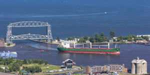 The Minnesota port is on the coast of Lake Superior,and is surprisingly far inland.