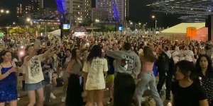 Thousands gather outside Sydney Taylor Swift concert