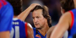 Bulldogs coach Luke Beveridge will miss his assistant Rohan Smith.