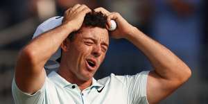 Rory McIlroy after missing his par putt on the 18th.