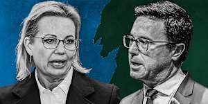 Liberal leader Sussan Ley and David Littleproud of the Nationals.