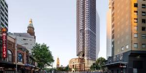 The concept for the tower development,prepared by Bates Smart,won a design competition for the prominent site. 