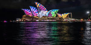 The Opera House lit up for Vivid Festival in 2017