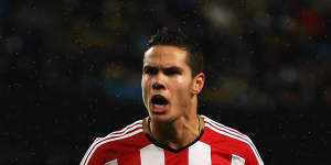 Jack Rodwell celebrates scoring for Sunderland in 2015 against his old Premier League club Manchester City.