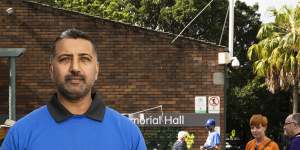 Madeep (Sunny) Singh outside the pre polling booth at Mona Vale Community Centre. 