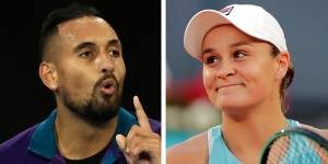 Barty v Kyrgios:As Ash smashes it,Nick flicks switch to vaudeville