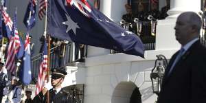 The ceremonial welcome for Prime Minister Scott Morrison and Jenny Morrison at the White House.