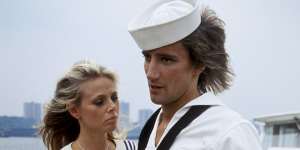 With Rod Stewart on a boat in New York City to promote his 1975 album,Atlantic Crossing.