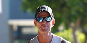 Ben Roberts-Smith reporting to a police station in NSW under his bail conditions earlier this week.