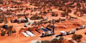 Strickland Metals’ drill site at the company’s Yandal project.