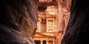 One of the most fascinating places to visit in the Middle East:The Treasury in Petra,Jordan.
